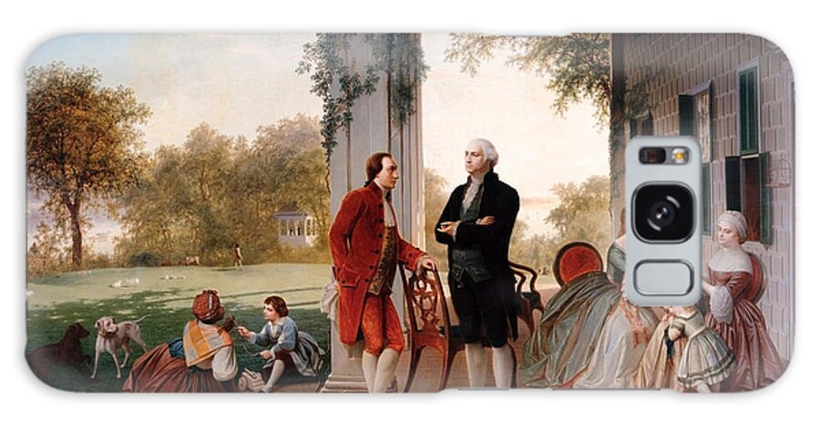 George Washington Galaxy Case featuring the painting Washington and Lafayette at Mount Vernon - Thomas Pritchard Rossiter by War Is Hell Store