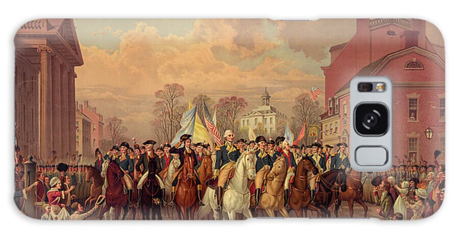 Figurative Galaxy Case featuring the painting Washington reclaiming New York on Evacuation Day Nov 25th 1783 by Historical Print