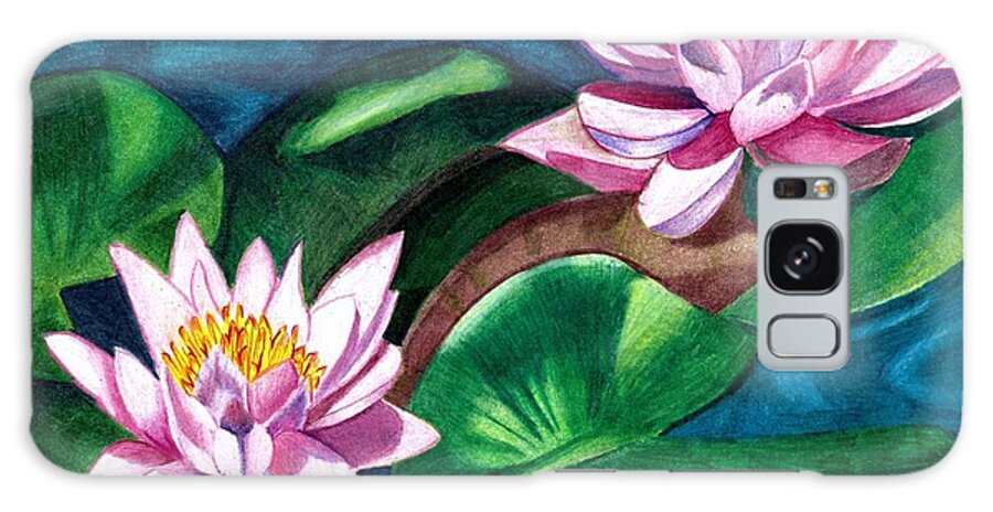 Flowers Galaxy Case featuring the digital art Water lilies by Yenni Harrison