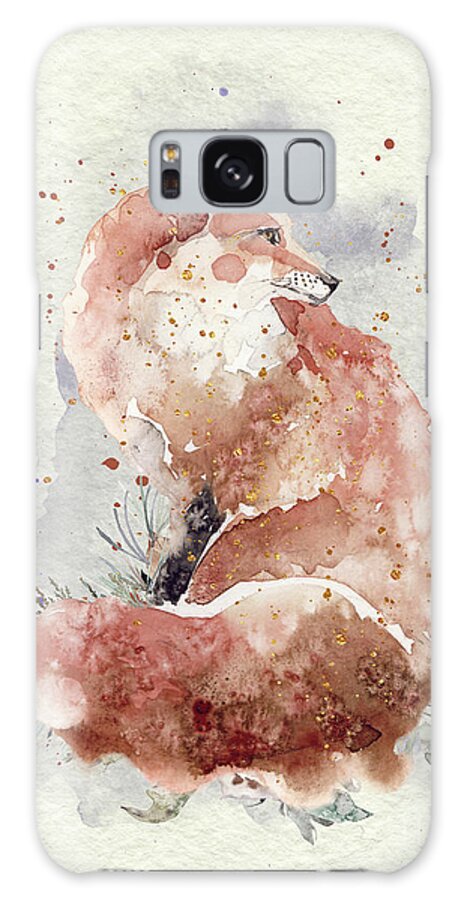 Fox Galaxy Case featuring the painting Watercolor Fox by Garden Of Delights