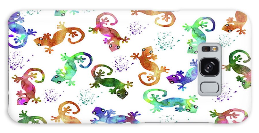 Watercolor Galaxy Case featuring the painting Watercolor Geckos by Kandy Hurley