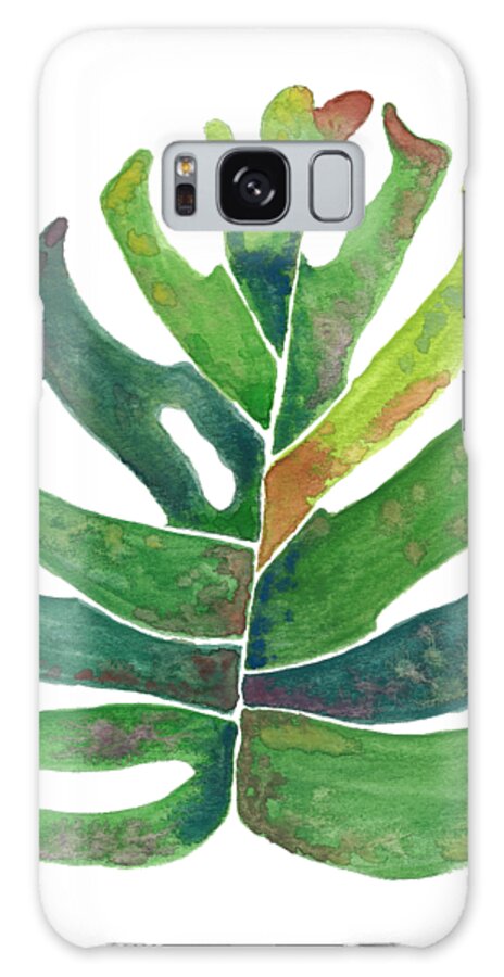 Watercolor Galaxy Case featuring the painting Watercolor Monstera by Kristye Dudley