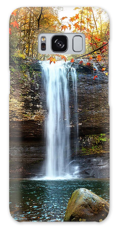 Cherokee Galaxy Case featuring the photograph Waterfall in Autumn Cloudland Canyon by Debra and Dave Vanderlaan
