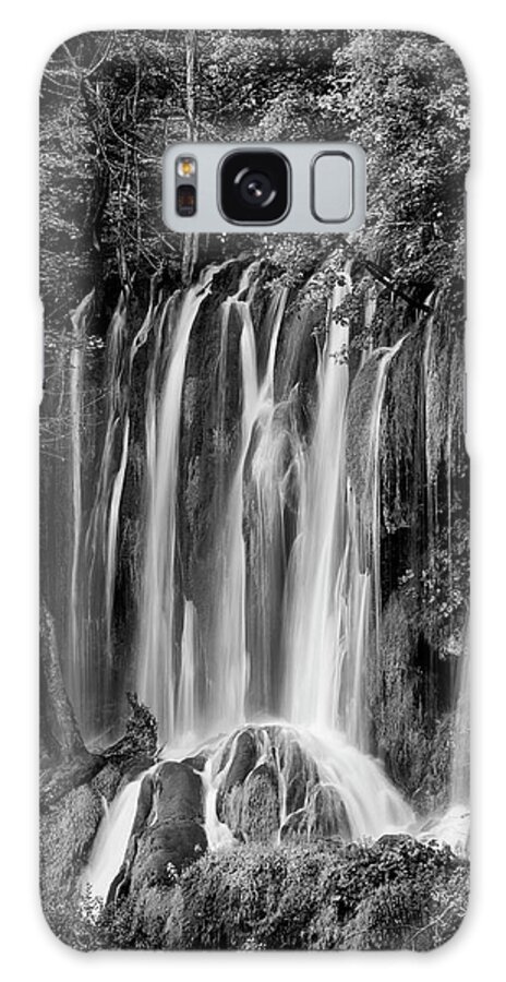 Waterfall Galaxy Case featuring the photograph Waterfall In Black And White by Artur Bogacki