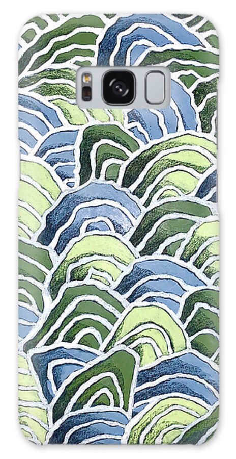 Waves Galaxy Case featuring the pastel Waves with Wax Pastels for Ocean Lovers by Christie Olstad