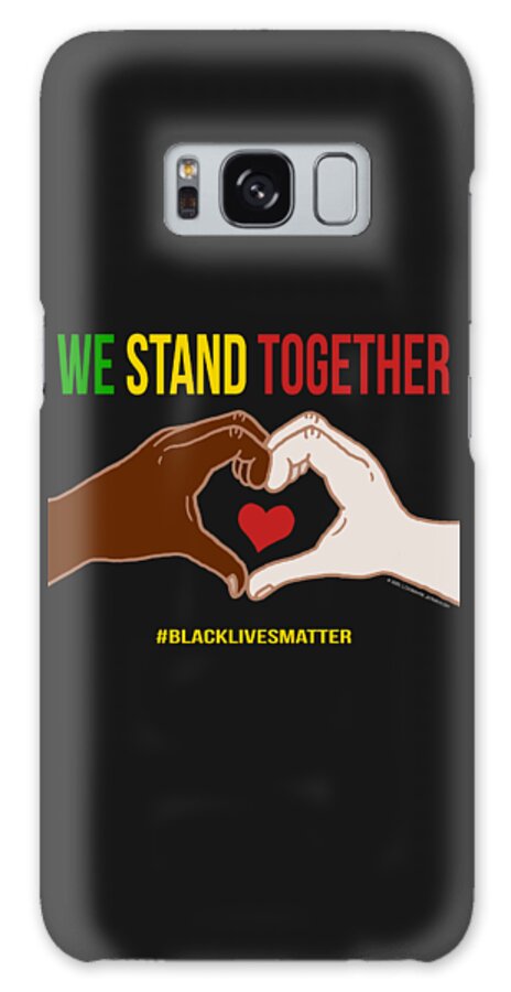 We Stand Together Galaxy Case featuring the digital art We Stand Together Heart Hands by Laura Ostrowski