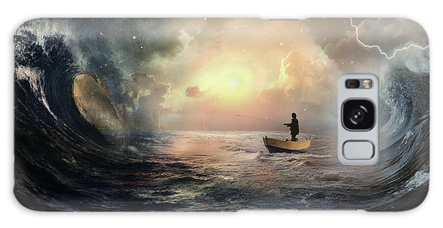 Boat Galaxy Case featuring the digital art Weathering the Storms by Jorge Figueiredo