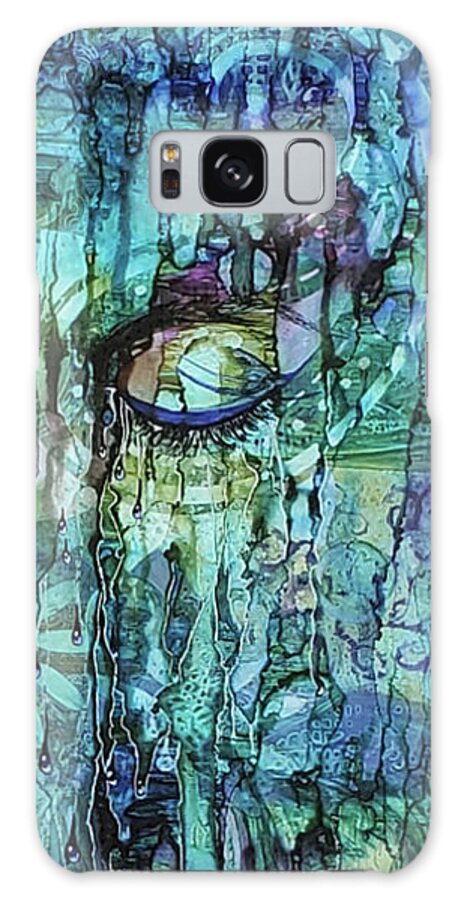 Weeping Galaxy Case featuring the painting Weeping Farewell by Gigi Dequanne