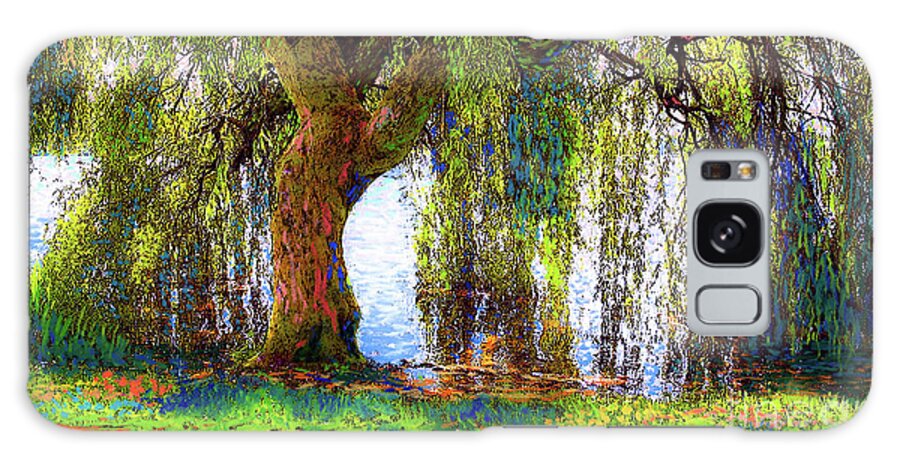 Landscape Galaxy Case featuring the painting Weeping Willow by Jane Small