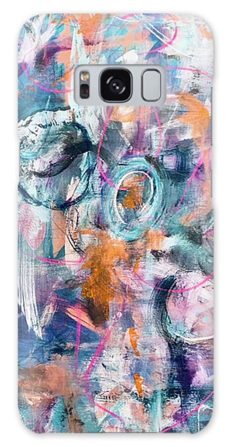 Abstract Galaxy Case featuring the painting Well, La-Di-Dah by Laura Jaffe