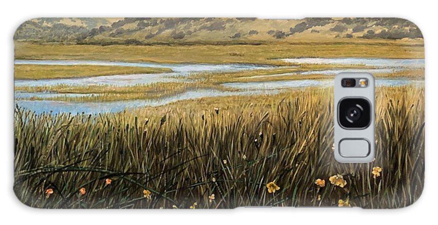 Hills Galaxy Case featuring the painting Wetlands Drakes Lagoon by William Stoneham