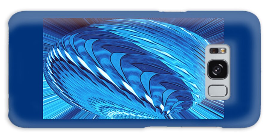 Abstract Art Galaxy Case featuring the digital art Fractal Wheel Blue by Ronald Mills