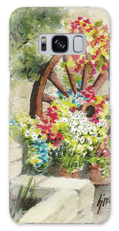 Flowers Galaxy Case featuring the painting Wheel Of Flowers by Sam Sidders