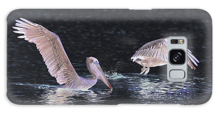 Pelicans Galaxy Case featuring the photograph Whimsical Pelicans by Mingming Jiang