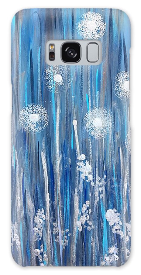 Abstract Galaxy Case featuring the painting Whimsy-Blue by Debora Sanders