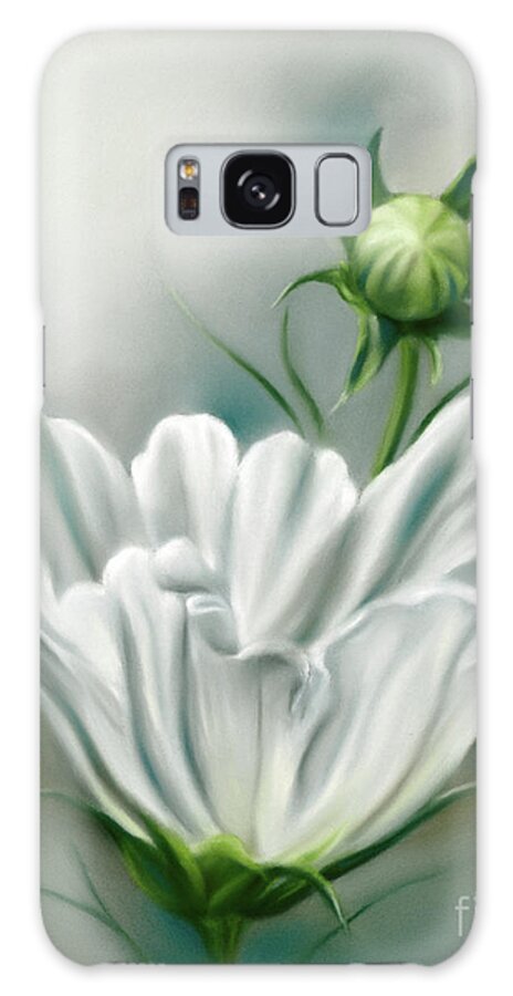 Botanical Galaxy Case featuring the painting White Cosmos Flower and Bud by MM Anderson
