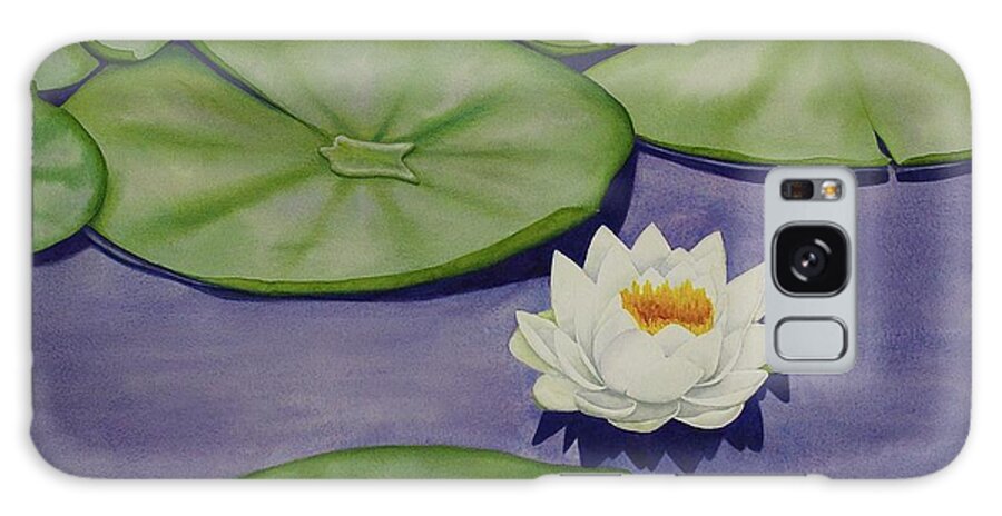 Kim Mcclinton Galaxy Case featuring the painting White Lotus and Lily Pad Pond by Kim McClinton
