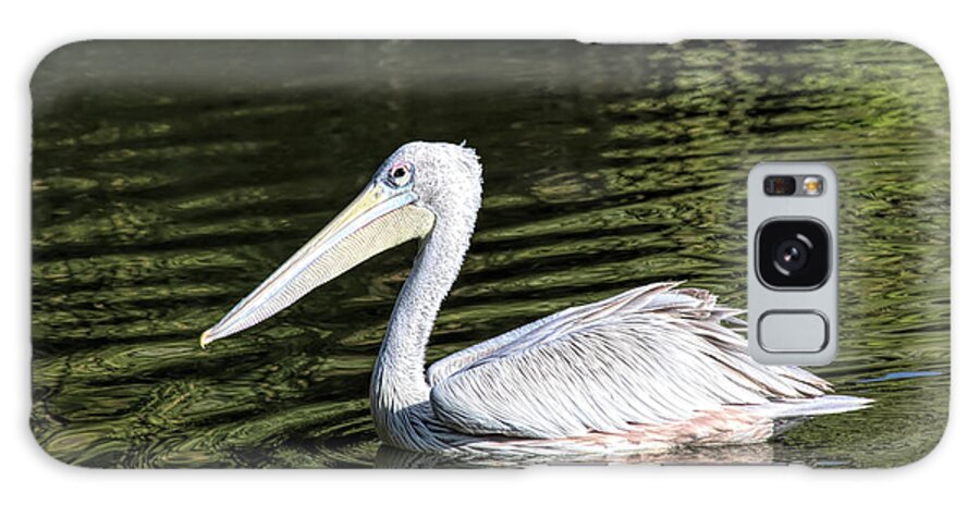 Pelican Galaxy Case featuring the photograph White Pelican on Emerald Lake by Elisabeth Lucas