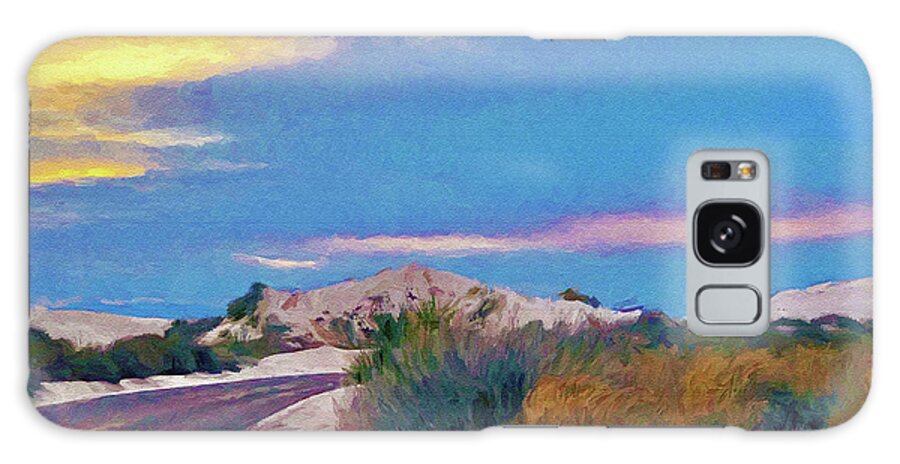 White Sands Galaxy Case featuring the mixed media White Sands New Mexico at Dusk Painting by Tatiana Travelways