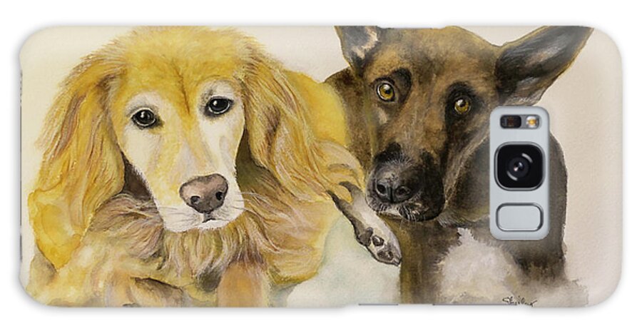 Dog Galaxy Case featuring the painting Who Rescued Who? by Shirley Dutchkowski