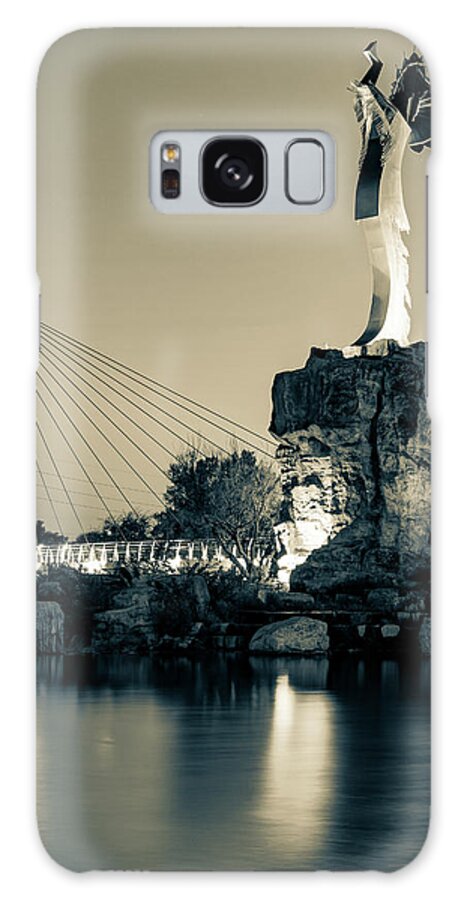 Wichita Kansas Galaxy Case featuring the photograph Wichita's Keeper of The Plains Sculpture - Sepia Edition by Gregory Ballos