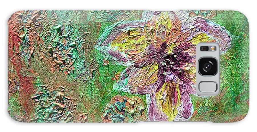 12 X 16 Inches Galaxy Case featuring the painting Wild Flower by Jay Heifetz