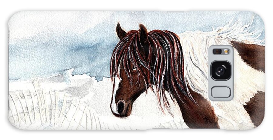Horse Galaxy Case featuring the painting Wild Pony Sky - Assateague Island by Janine Riley