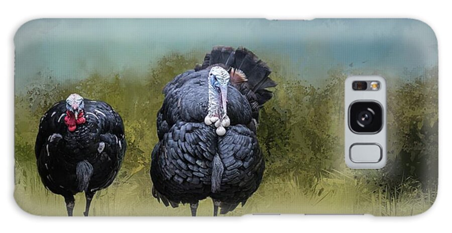 Couple Galaxy Case featuring the photograph Wild Turkeys Walking by Eva Lechner