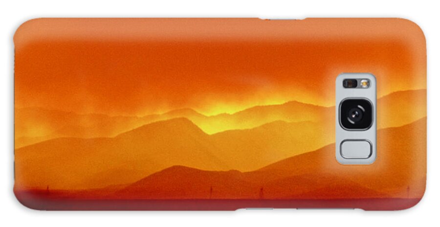 Abstraction Galaxy Case featuring the photograph Wildfire Skyline From Passing Car by Amelia Racca