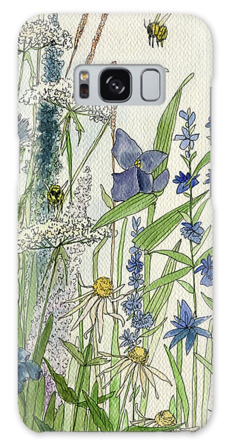 Wildflower Print Galaxy Case featuring the painting Wildflowers by Laurie Rohner