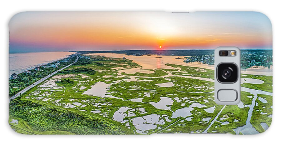 Winnapaug Galaxy Case featuring the photograph Winnapaug Pond Panoramic View by Veterans Aerial Media LLC