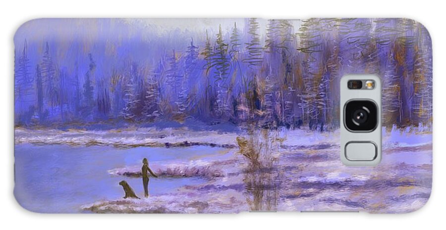 Winter Galaxy Case featuring the painting Winter Breath by Larry Whitler