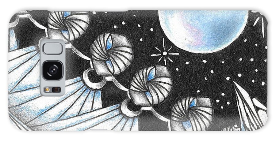 Zentangle Galaxy Case featuring the drawing Winter Is Coming by Jan Steinle