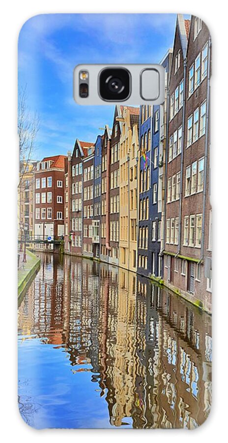 Amsterdam Galaxy Case featuring the photograph Winter Reflections in Amsterdam by Andrea Whitaker