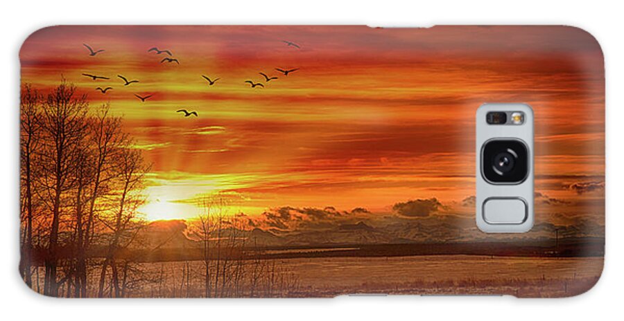2020-10-23 Galaxy Case featuring the photograph Winter Sunset by Phil And Karen Rispin