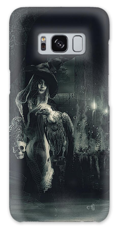 Spooky Galaxy Case featuring the digital art Witching Hour by Merrilee Soberg
