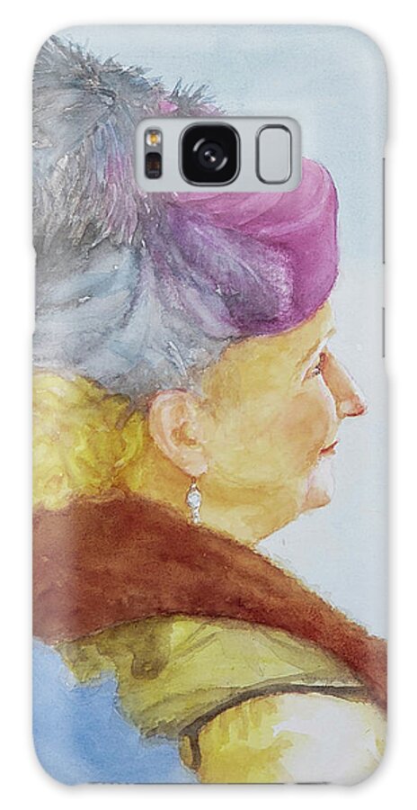 2020 Galaxy Case featuring the painting Woman in the Feathered Magenta Hat by George Harth