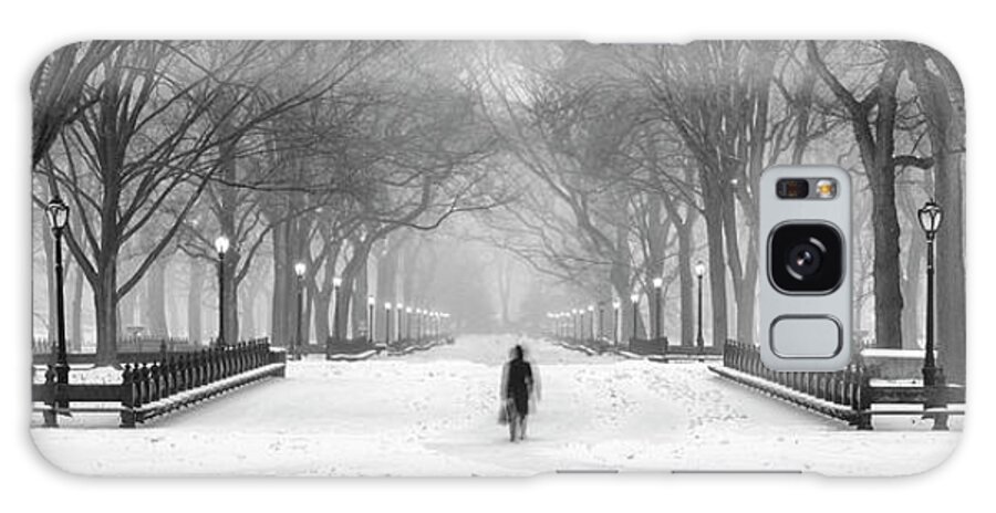 Central Park Galaxy Case featuring the photograph Women in Central Park and Snow by Randy Lemoine