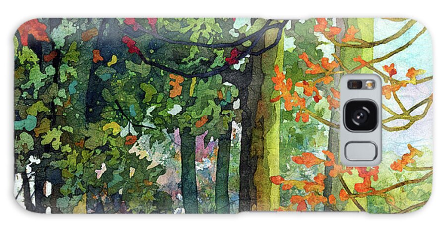 Path Galaxy Case featuring the painting Woodland Trail - Autumn Leaves by Hailey E Herrera