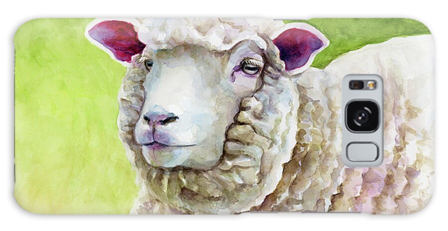 Sheep Galaxy Case featuring the painting Woolly Sheep by Hailey E Herrera