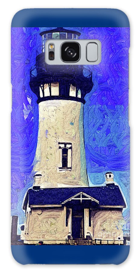 Yaquina-head Galaxy Case featuring the digital art Yaquina Head Lighthouse Fauvist by Kirt Tisdale
