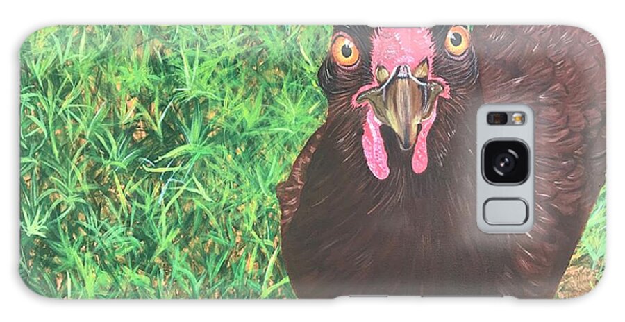 Chicken Galaxy Case featuring the painting Yard Hen by Boots Quimby