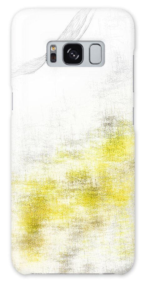 Yellow Galaxy Case featuring the painting Yellow And Gray Art - In Flight by Lourry Legarde