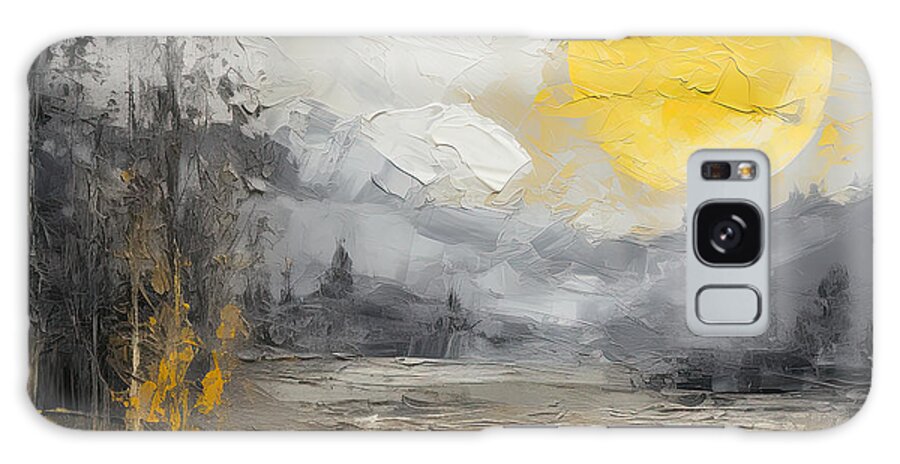Yellow Galaxy Case featuring the painting Yellow Moon Magic - Impressionist Landscapes by Lourry Legarde