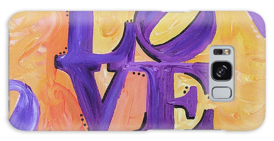 Love Galaxy Case featuring the painting Yellow Purple Love by Britt Miller