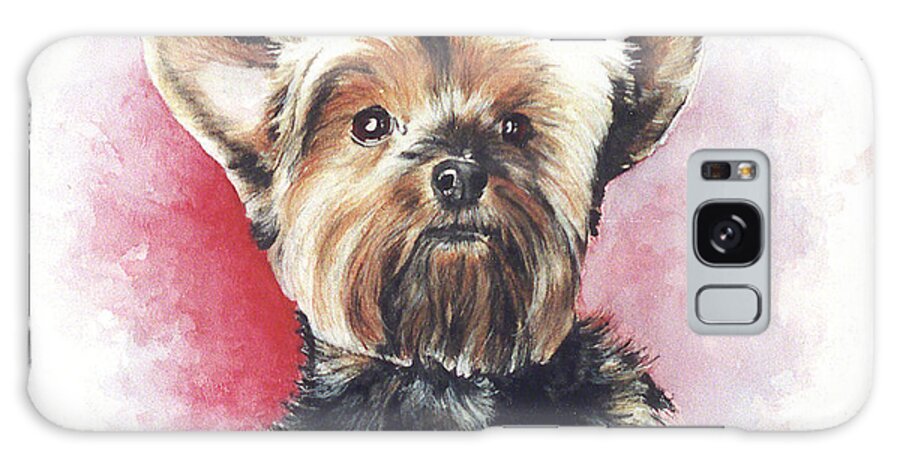 Commissioned Watercolored Art By Patrice Galaxy Case featuring the painting Yorkie Hero by Patrice Clarkson