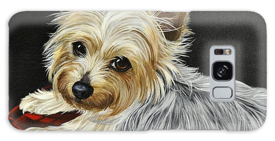 Jessica Tookey Galaxy Case featuring the painting Yorkie by Jessica Tookey