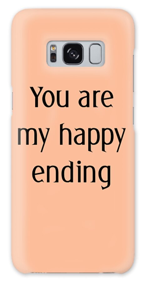 You Are My Happy Ending Galaxy Case featuring the digital art You Are My Happy Ending In Black And Pink by Madame Memento