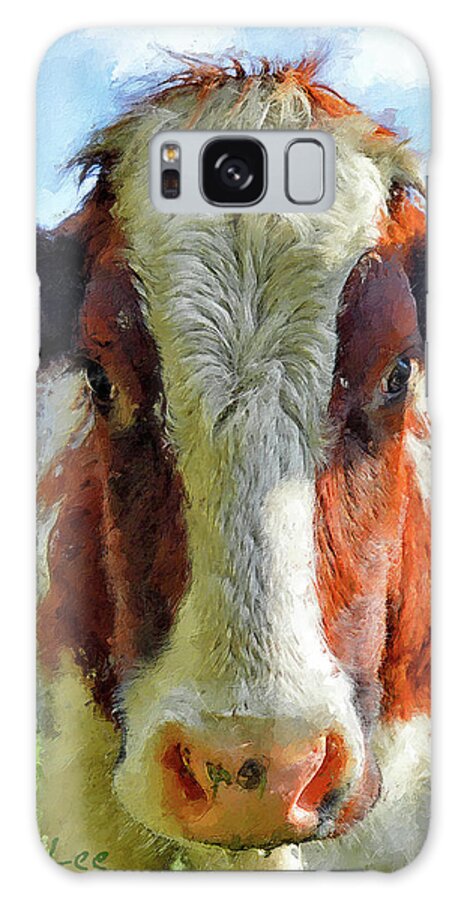 Cow Galaxy Case featuring the digital art You Lookin' At Me? by Dave Lee