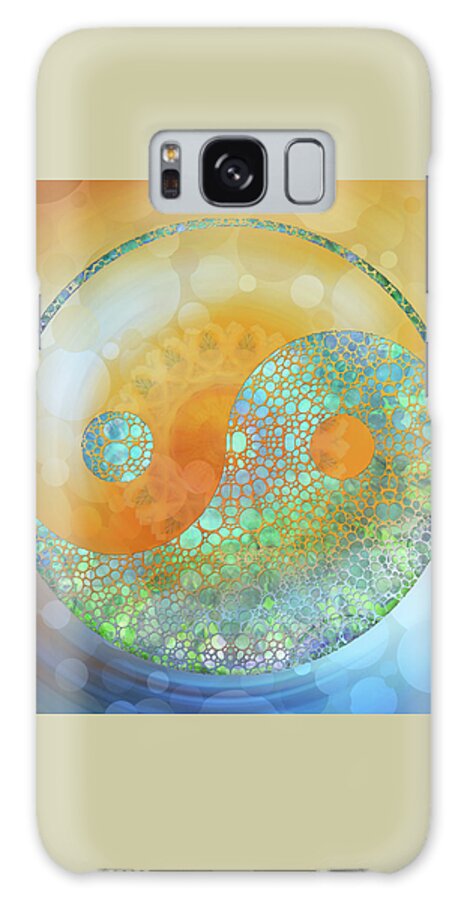 Yin Galaxy Case featuring the painting Zen Energy Yin And Yang Symbol Art by Sharon Cummings